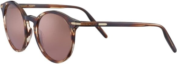 Lifestyle Glasses Serengeti Leonora Shiny Striped Brown/Polarized Drivers Gradient Lifestyle Glasses - 1