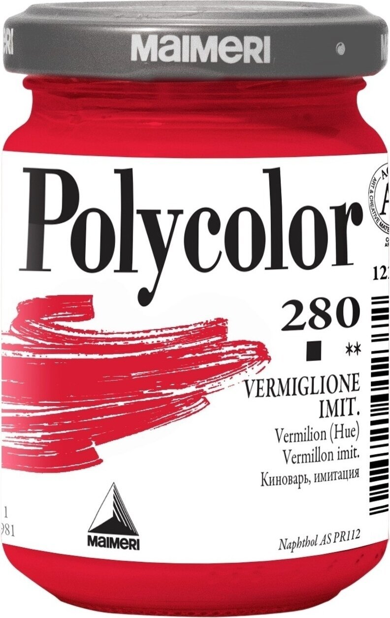 Aκρυλικό Χρώμα Maimeri Vynil Polycolor Ακρυλική μπογιά Vermilion (Hue) 280 140 ml 1 τεμ.