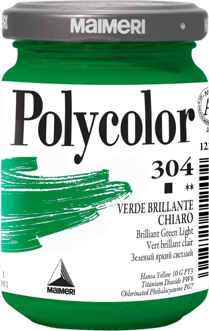 Acrylfarbe Maimeri Vynil Polycolor Acrylfarbe Brilliant Green Light 304 140 ml 1 Stck