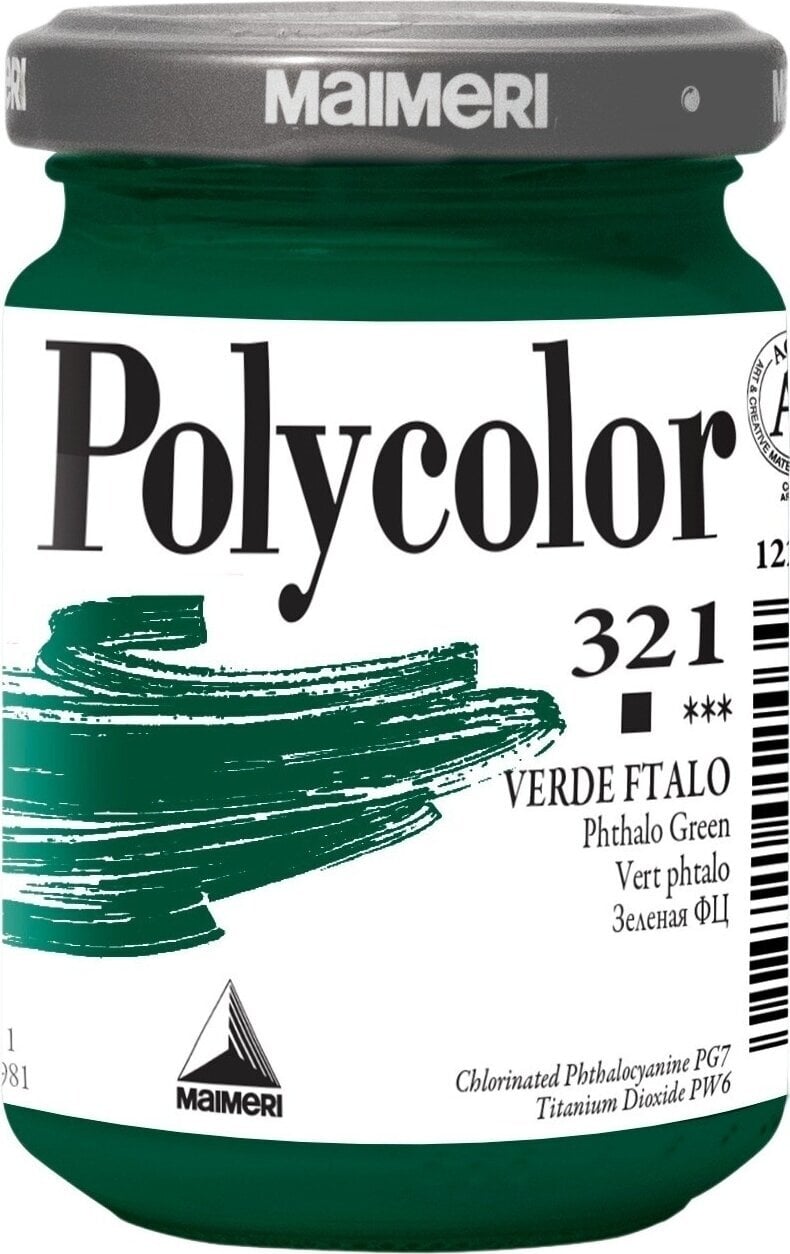 Akryylimaali Maimeri Vynil Polycolor Akryylimaali Phthalo Green 321 140 ml 1 kpl