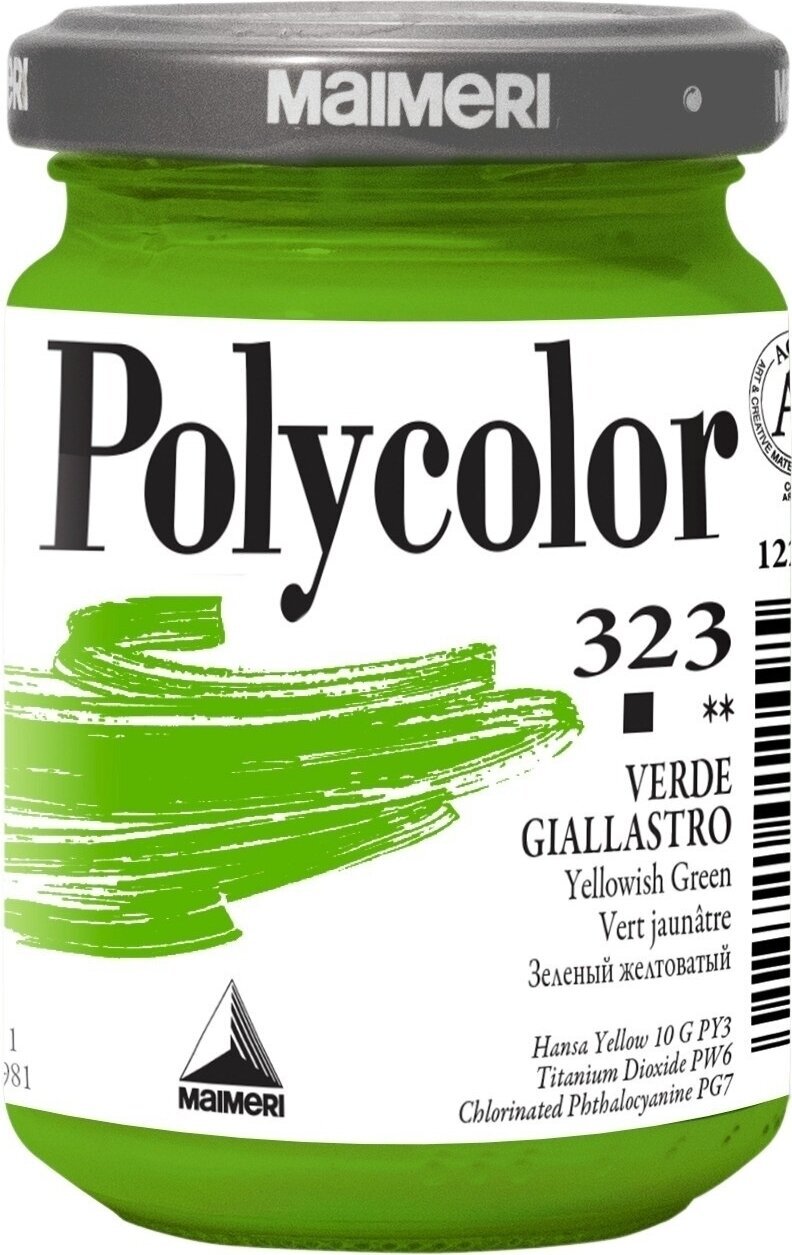 Akrylmaling Maimeri Vynil Polycolor Akrylmaling Yellowish Green 323 140 ml 1 stk.