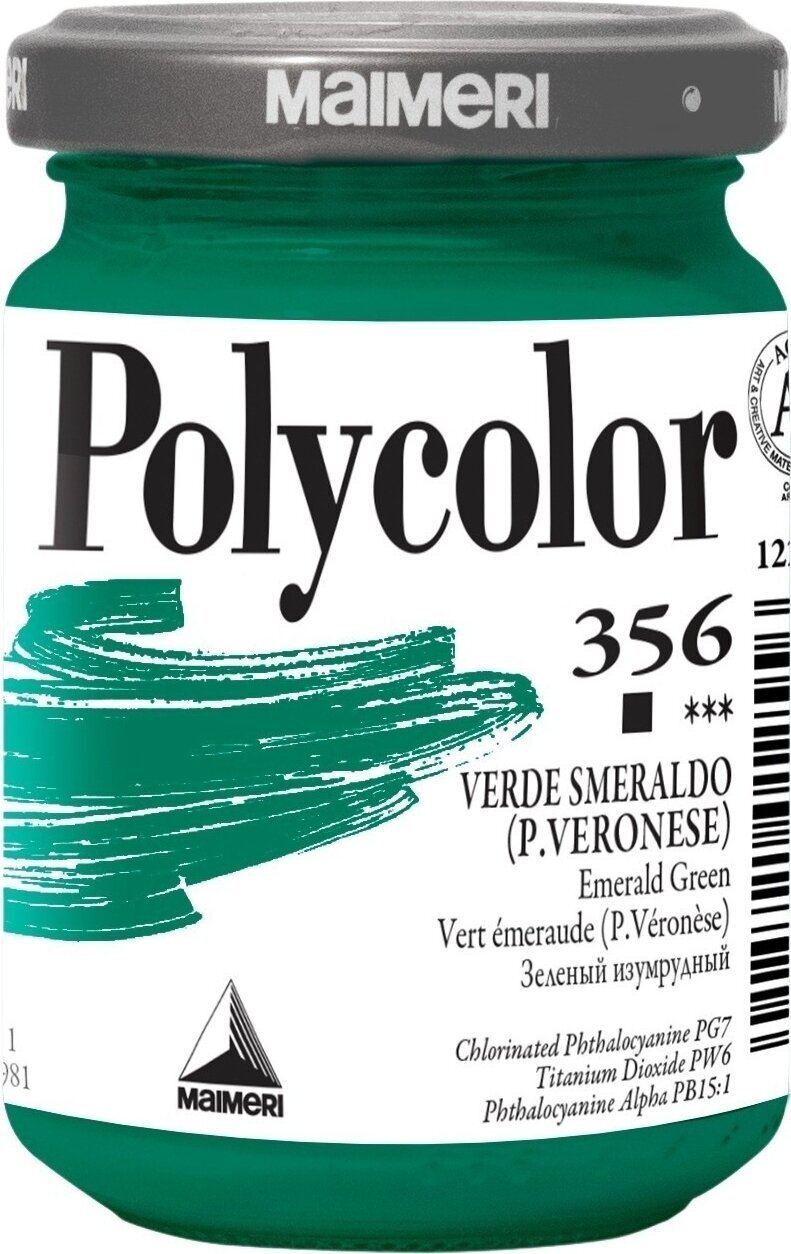 Tinta acrílica Maimeri Vynil Polycolor Tinta acrílica Emerald Green 356 140 ml 1 un.