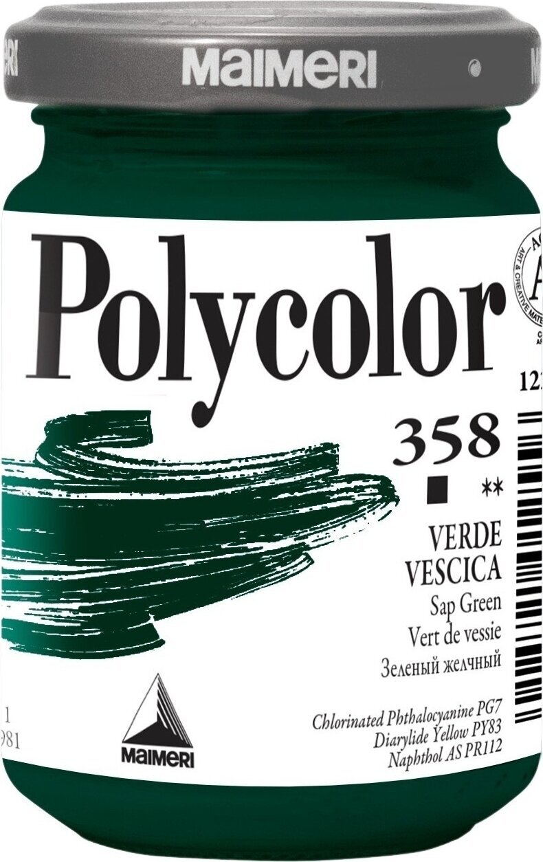 Aκρυλικό Χρώμα Maimeri Vynil Polycolor Ακρυλική μπογιά Sap Green 358 140 ml 1 τεμ.