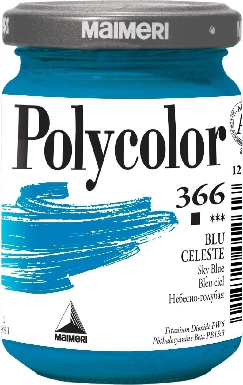 Acrylverf Maimeri Vynil Polycolor Acrylverf Sky Blue 366 140 ml 1 stuk