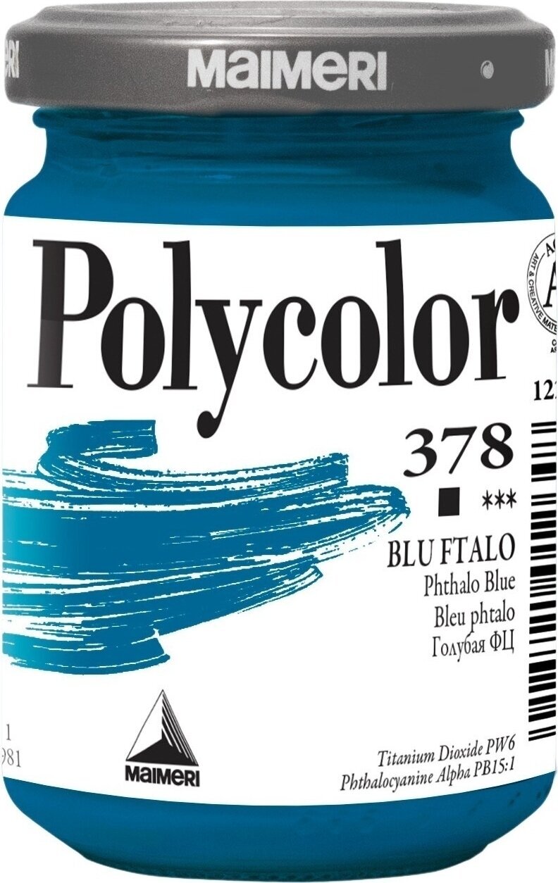 Peinture acrylique Maimeri Vynil Polycolor Peinture acrylique Phthalo Blue 378 140 ml 1 pc