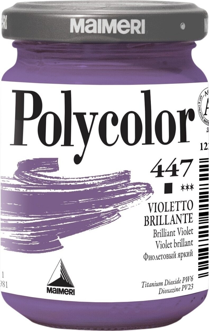 Aκρυλικό Χρώμα Maimeri Vynil Polycolor Ακρυλική μπογιά Brilliant Violet 447 140 ml 1 τεμ.