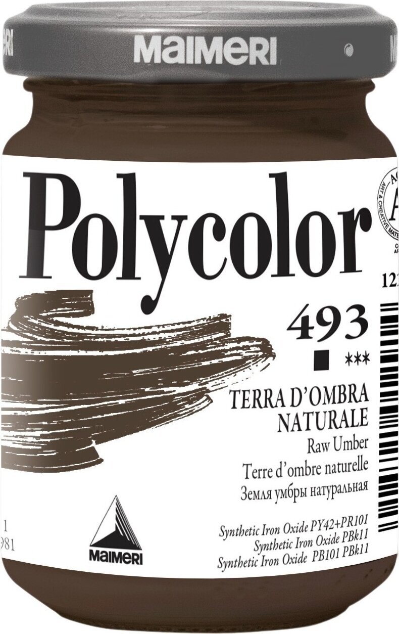 Aκρυλικό Χρώμα Maimeri Vynil Polycolor Ακρυλική μπογιά Raw Umber 493 140 ml 1 τεμ.