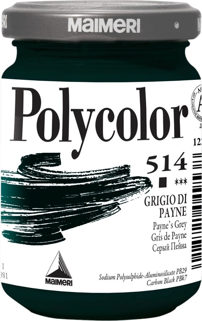 Tinta acrílica Maimeri Vynil Polycolor Tinta acrílica Paynes Grey 514 140 ml 1 un.