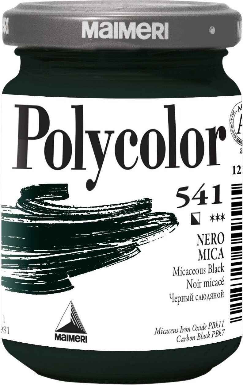 Акрилна боя Maimeri Vynil Polycolor АКРИЛНА боя Micaceous Black 541 140 ml 1 бр