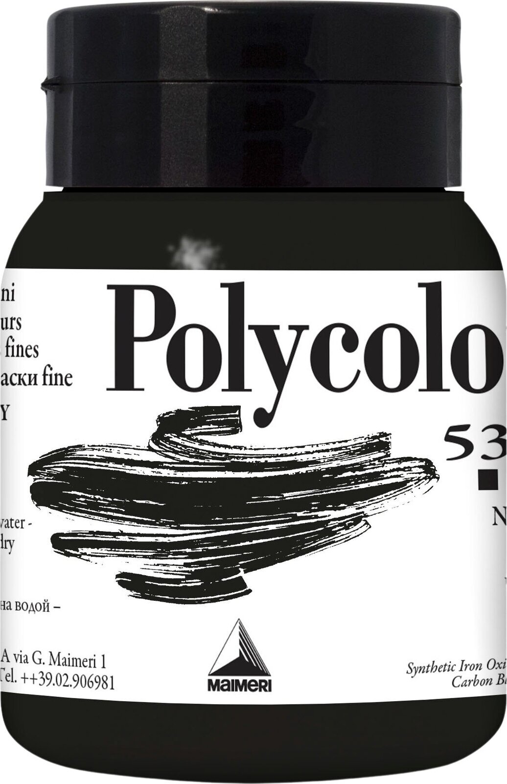 Akrylová farba Maimeri Vynil Polycolor Akrylová farba Black 530 500 ml 1 ks