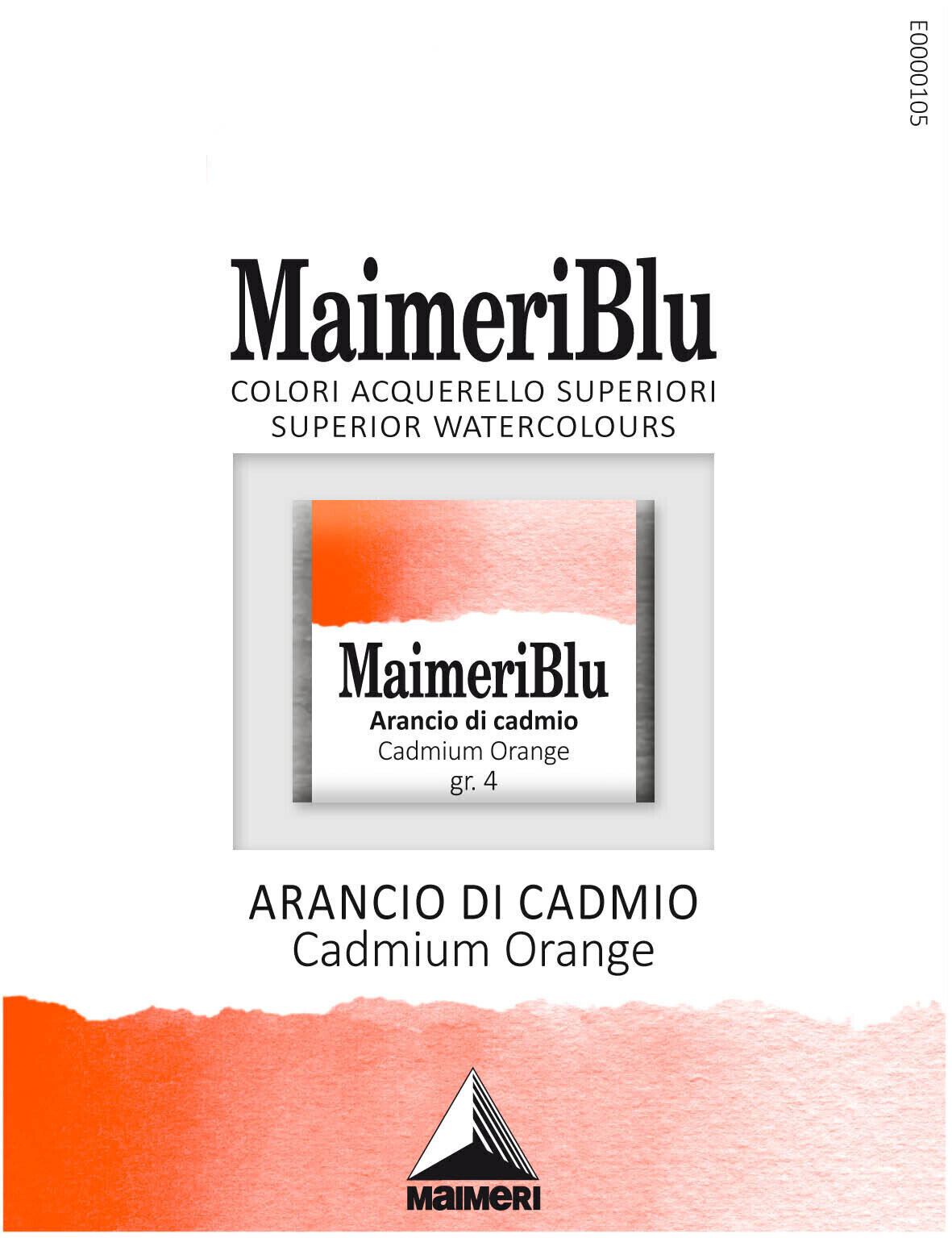 Peintures aquarelles Maimeri Blu Peinture aquarelle Cadmium Orange 054 1,5 ml 1 pc