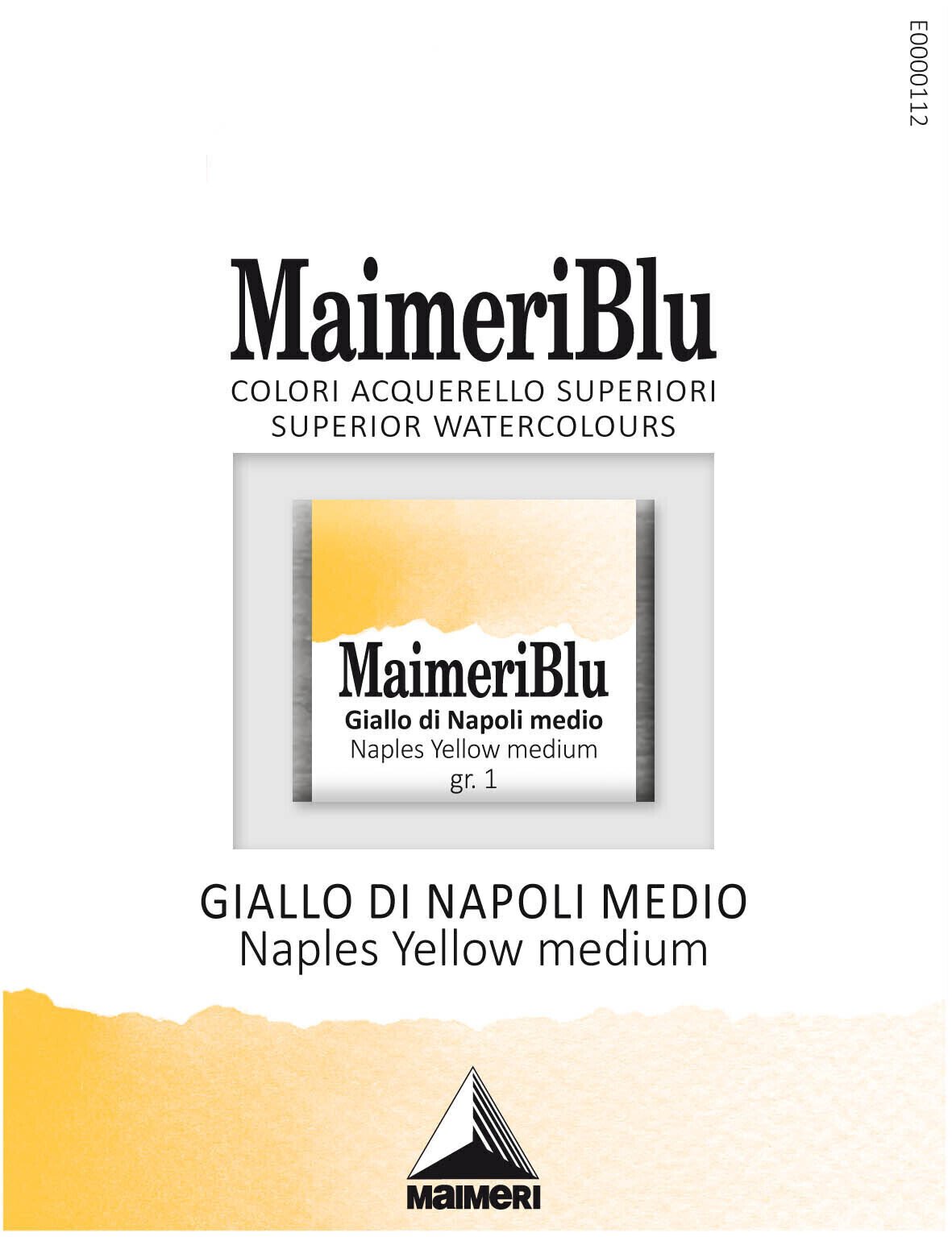 Peintures aquarelles Maimeri Blu Peinture aquarelle Naples Yellow Medium 099 1,5 ml 1 pc