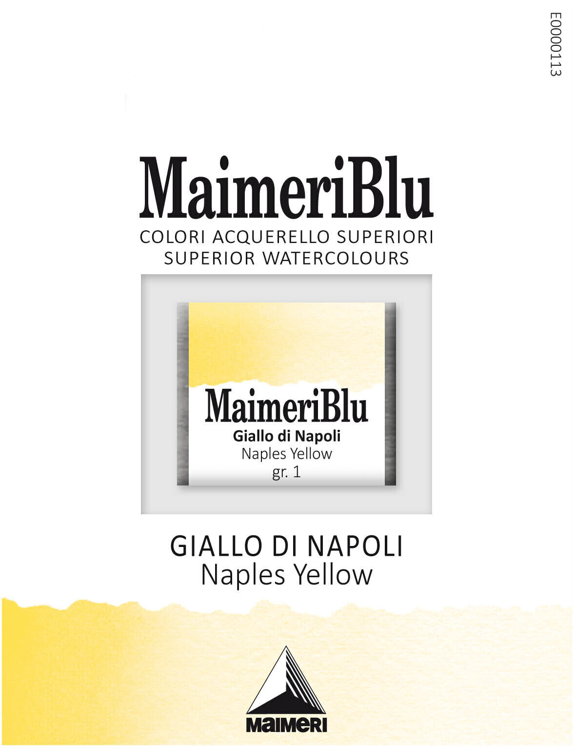 Peintures aquarelles Maimeri Blu Peinture aquarelle Naples Yellow 104 1,5 ml 1 pc