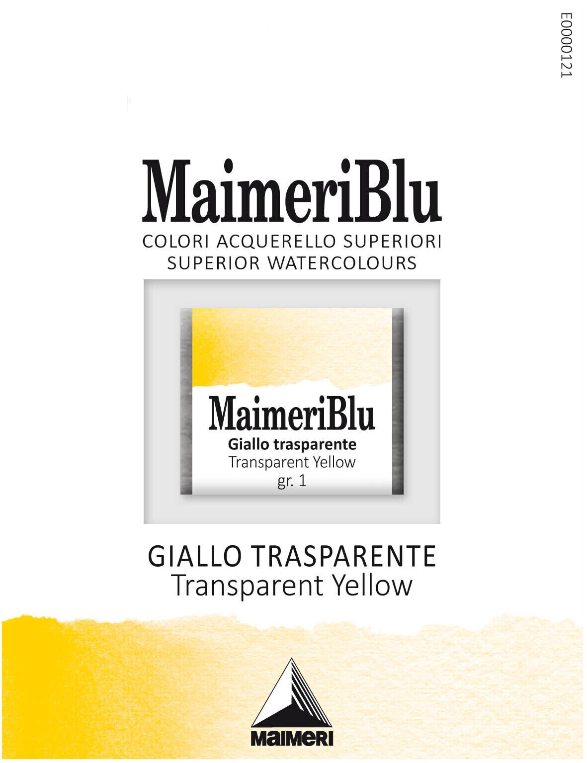 Akvarelna barva Maimeri Blu Akvarelne barve Transparent Yellow 122 1,5 ml 1 kos