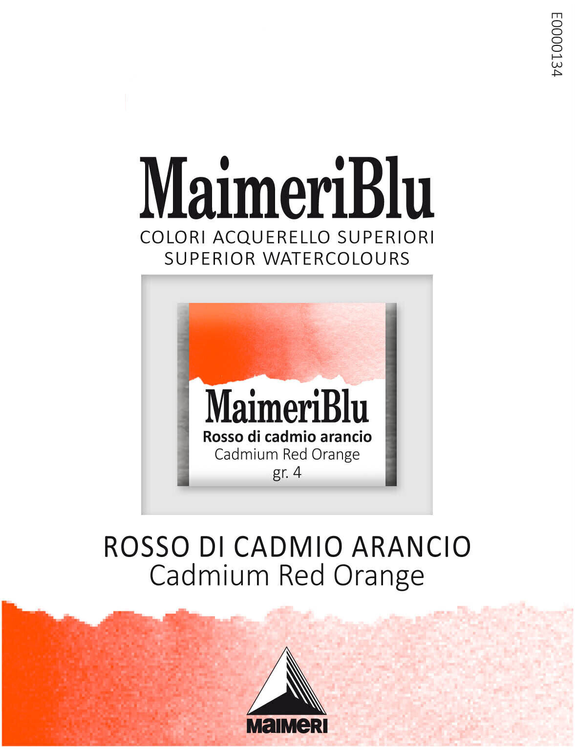 Watercolour Paint Maimeri Blu Watercolour Paint Cadmium Red Orange 224 1,5 ml 1 pc