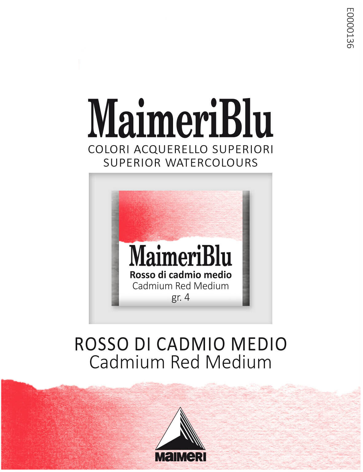 Akvarellimaali Maimeri Blu Vesivärit Cadmium Red Medium 228 1,5 ml 1 kpl