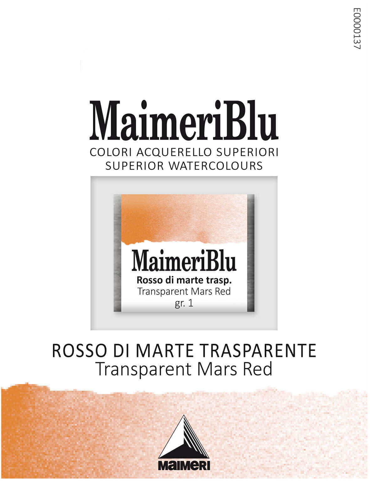 Peintures aquarelles Maimeri Blu Peinture aquarelle Transparent Mars Red 250 1,5 ml 1 pc