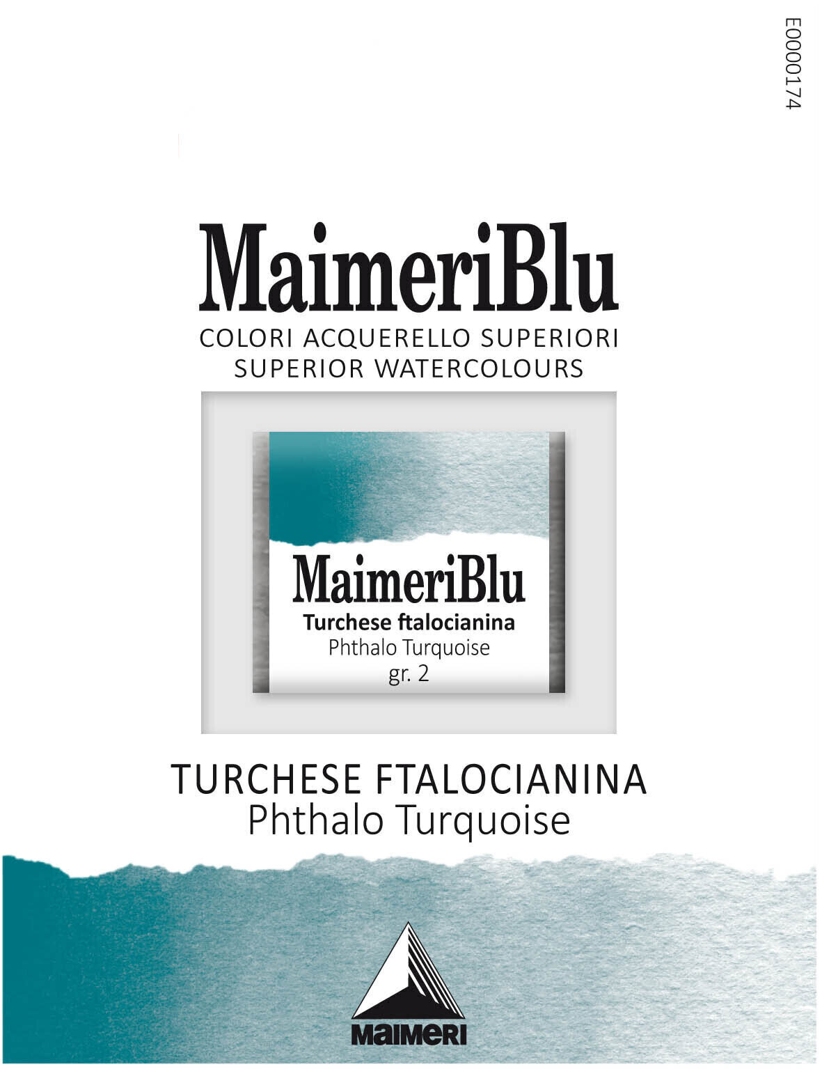 Peintures aquarelles Maimeri Blu Peinture aquarelle Phthalocyanine Turquoise 431 1,5 ml 1 pc