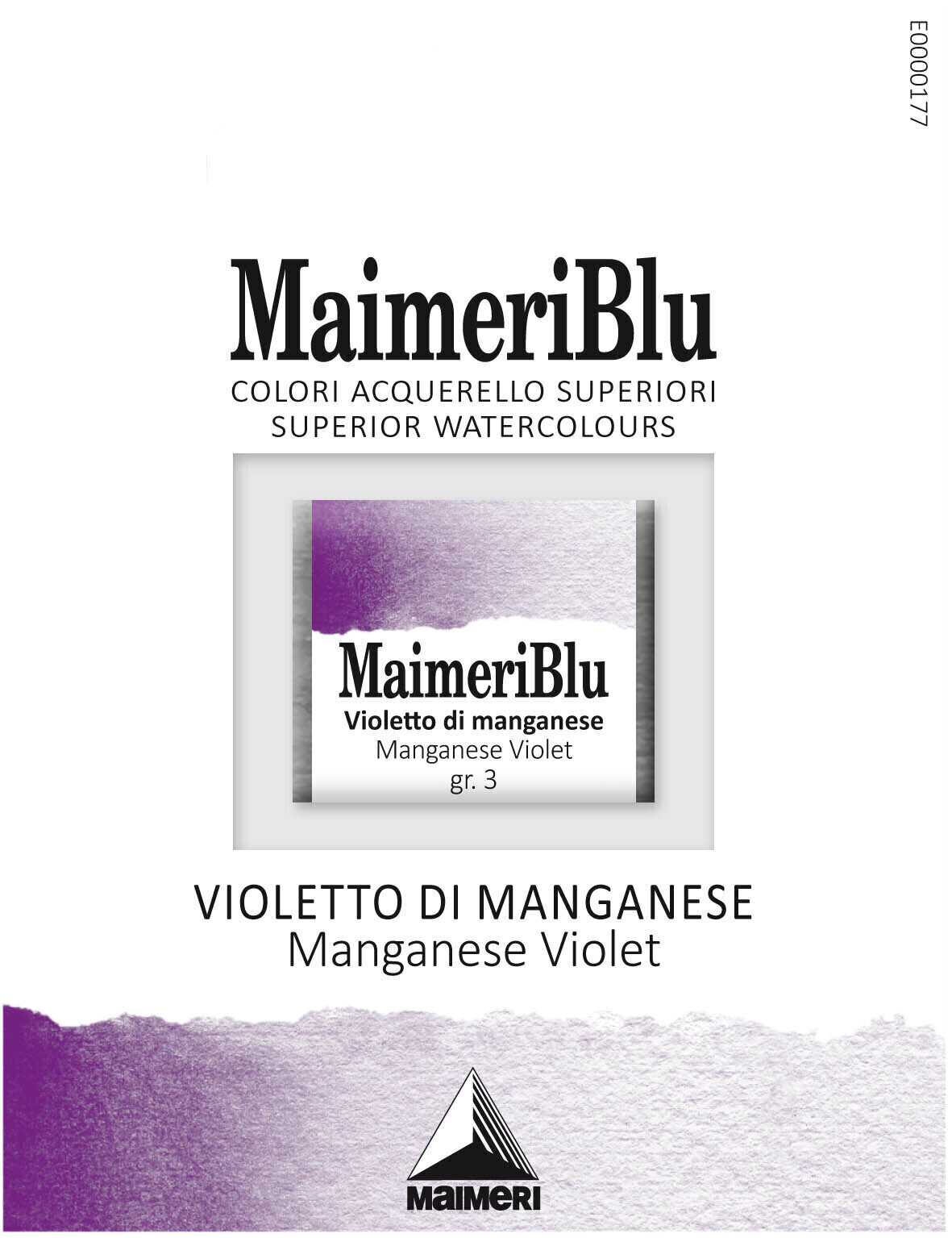 Peintures aquarelles Maimeri Blu Peinture aquarelle Manganese Violet 458 1,5 ml 1 pc