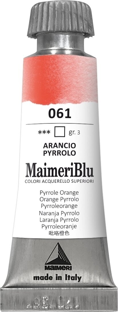 Watercolour Paint Maimeri Blu Watercolour Paint Orange Pyrrolo 061 12 ml 1 pc