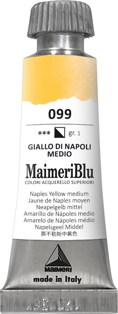 Aquarellfarbe Maimeri Blu Aquarellfarbe Naples Yellow Medium 099 12 ml 1 Stck