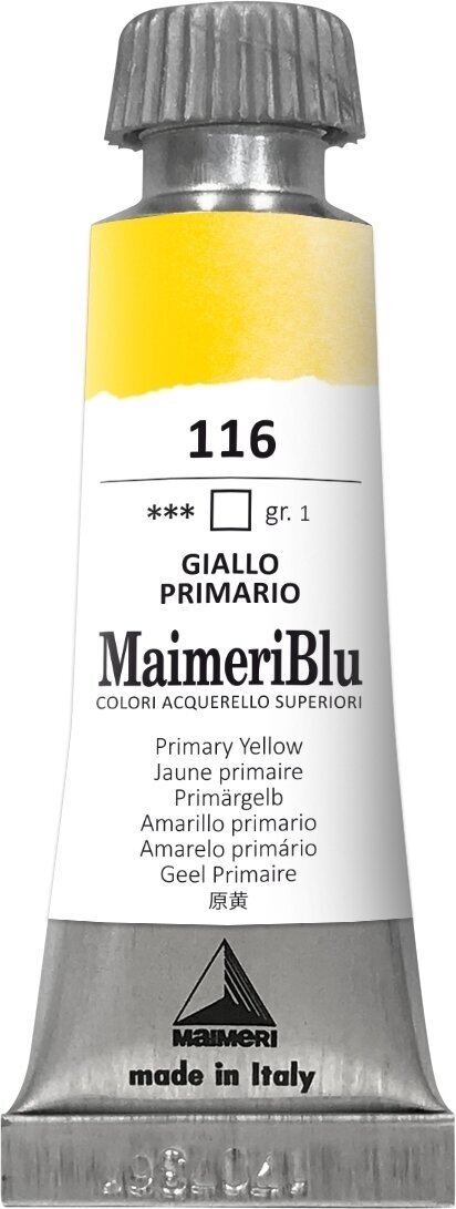 Nερομπογιά Maimeri Blu Ακουαρέλα Primary Yellow 116 12 ml 1 τεμ.