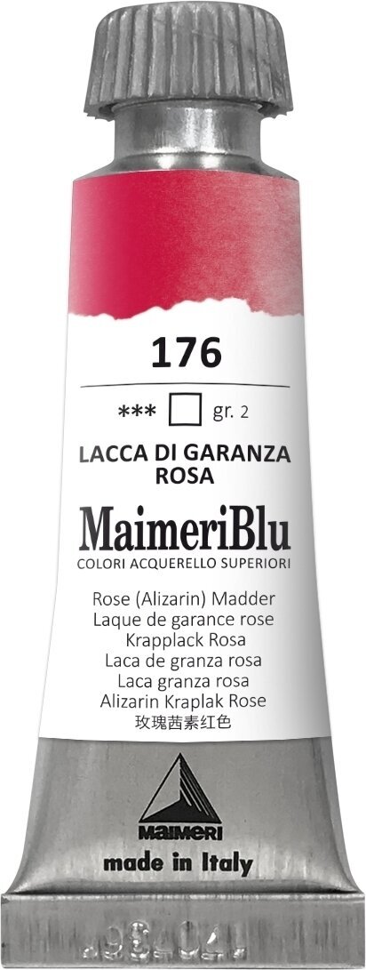 Pintura de acuarela Maimeri Blu Watercolour Paint Rose (Alizarin) Madder 176 12 ml 1 pieza