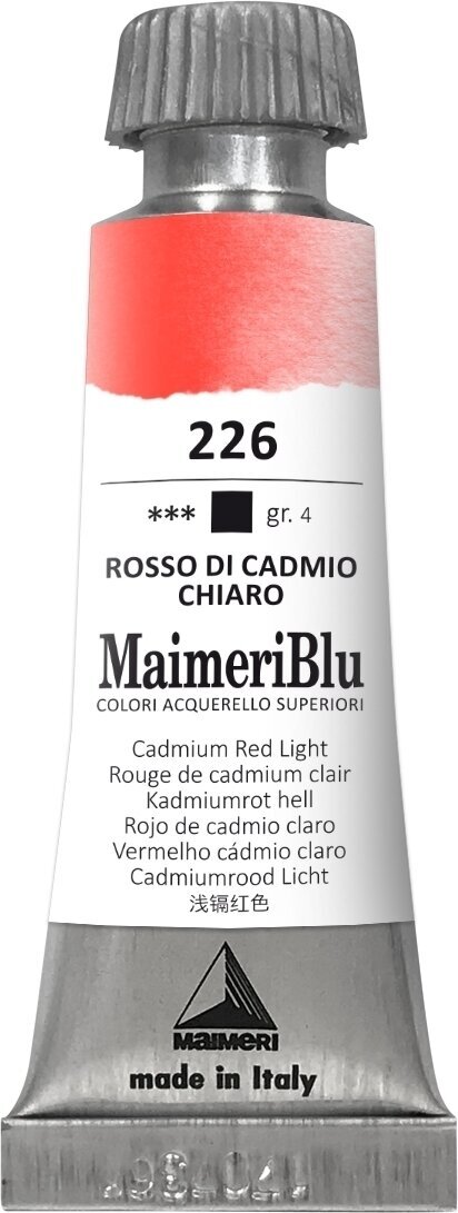 Akvarelna barva Maimeri Blu Akvarelne barve Cadmium Red Light 226 12 ml 1 kos