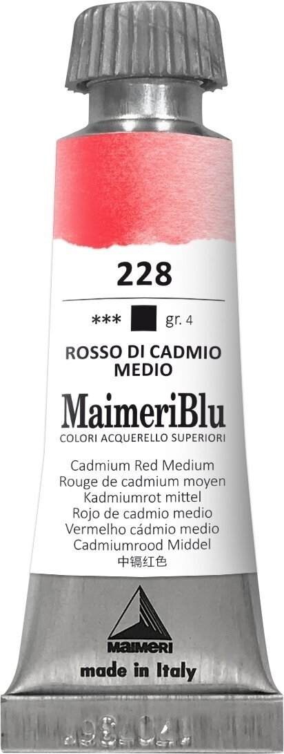 Nερομπογιά Maimeri Blu Ακουαρέλα Cadmium Red Medium 228 12 ml 1 τεμ.