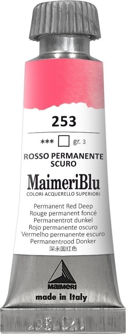 Peintures aquarelles Maimeri Blu Peinture aquarelle Permanent Red Deep 253 12 ml 1 pc