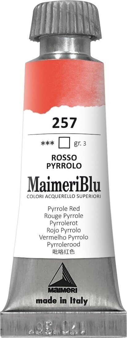 Peintures aquarelles Maimeri Blu Peinture aquarelle Pyrrole Red 257 12 ml 1 pc