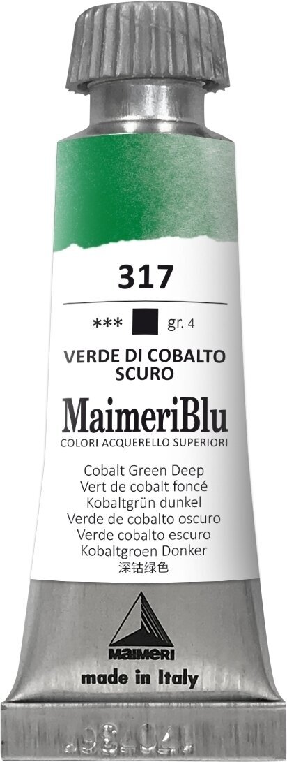 Peintures aquarelles Maimeri Blu Peinture aquarelle Cobalt Green Deep 317 12 ml 1 pc