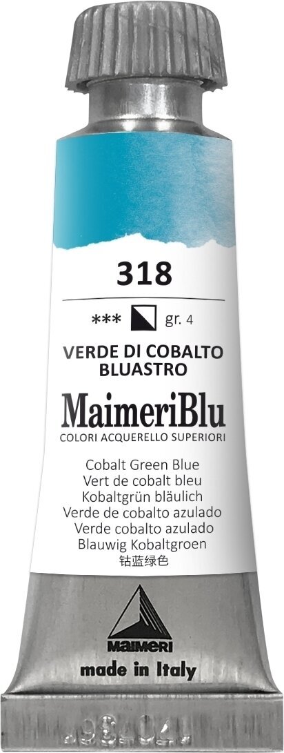 Peintures aquarelles Maimeri Blu Peinture aquarelle Cobalt Green Blueish 318 12 ml 1 pc