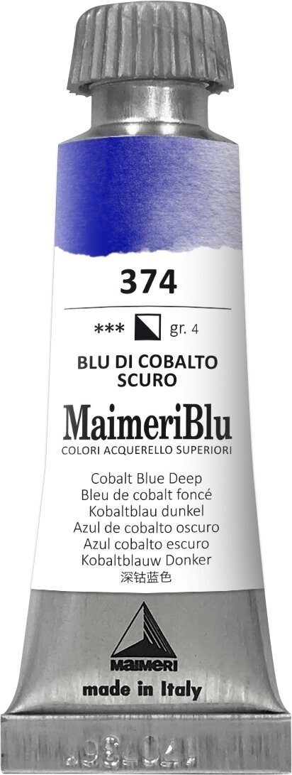 Akvarellfärg Maimeri Blu Akvarellfärg Cobalt Blue Deep 374 12 ml 1 st