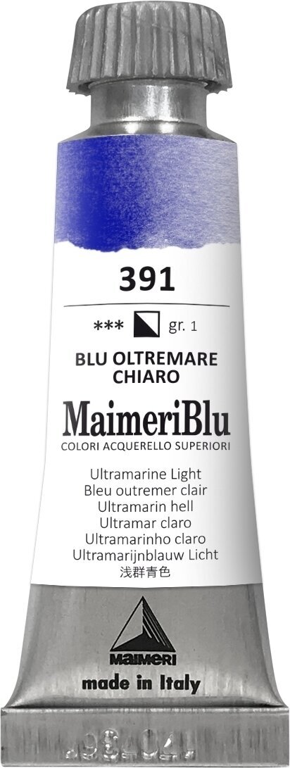 Акварелни бои Maimeri Blu Акварелна боя Ultramarine Light 391 12 ml 1 бр