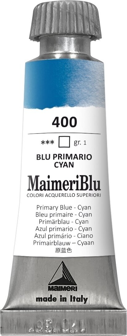 Peintures aquarelles Maimeri Blu Peinture aquarelle Primary Blue - Cyan 400 12 ml 1 pc