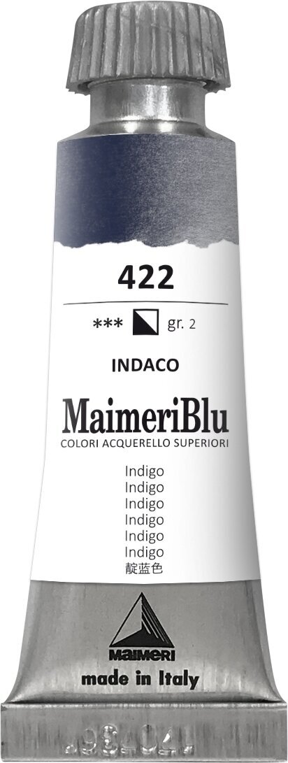 Pintura de acuarela Maimeri Blu Watercolour Paint Indigo 422 12 ml 1 pieza