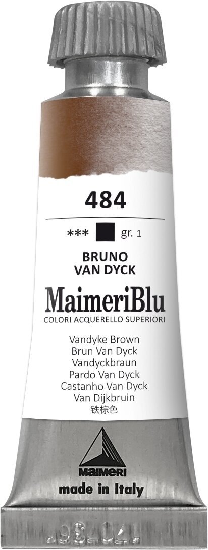 Akvarelová barva Maimeri Blu Akvarelová barva Vandyke Brown 484 12 ml 1 ks