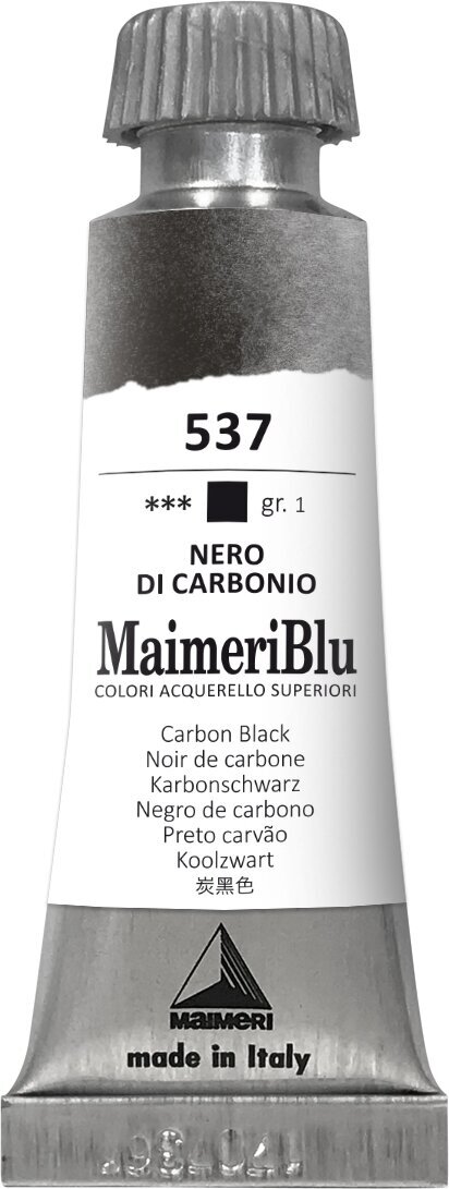 Peintures aquarelles Maimeri Blu Peinture aquarelle Carbon Black 537 12 ml 1 pc