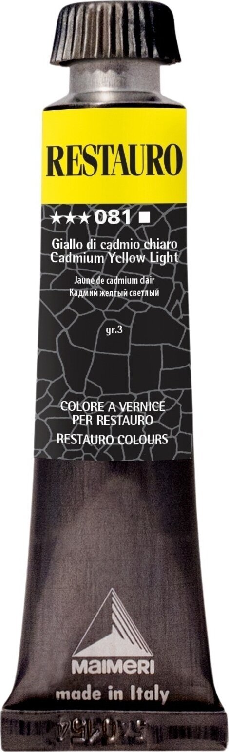 Peinture pour restauration Maimeri Varnish Restauro Peinture de restauration Cadmium Yellow Light 081 20 ml 1 pc