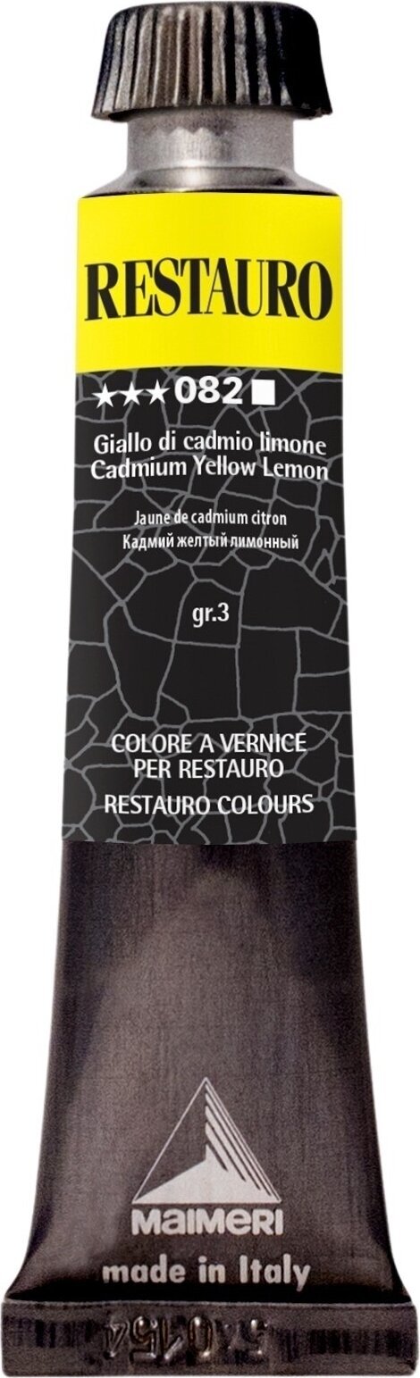 Paint for Restoration Maimeri Varnish Restauro Restoration Paint Cadmium Yellow Lemon 082 20 ml 1 pc