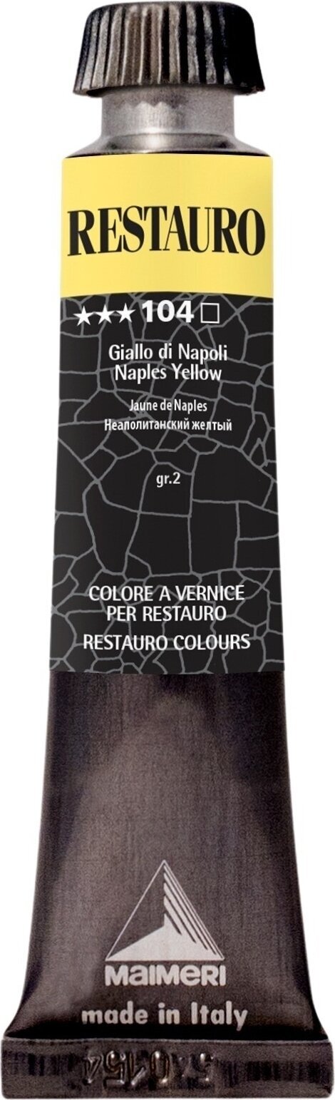 Paint for Restoration Maimeri Varnish Restauro Restoration Paint Naples Yellow 104 20 ml 1 pc