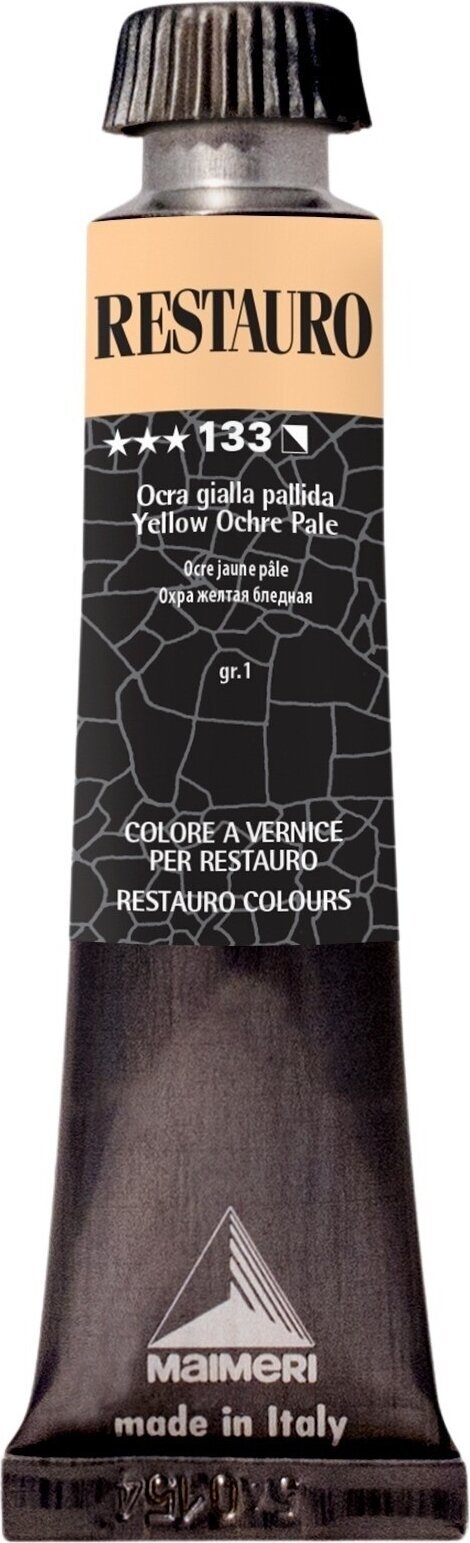 Paint for Restoration Maimeri Varnish Restauro Restoration Paint Yellow Ochre Pale 133 20 ml 1 pc