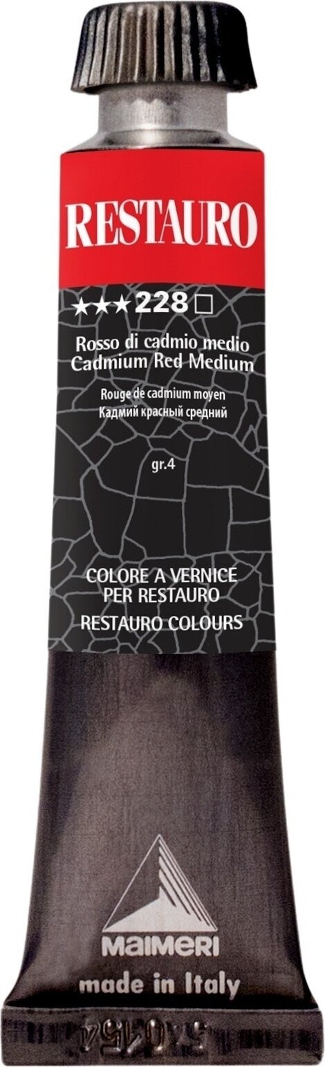 Farba na reštaurovanie Maimeri Varnish Restauro Reštauračná farba Cadmium Red Medium 228 20 ml 1 ks