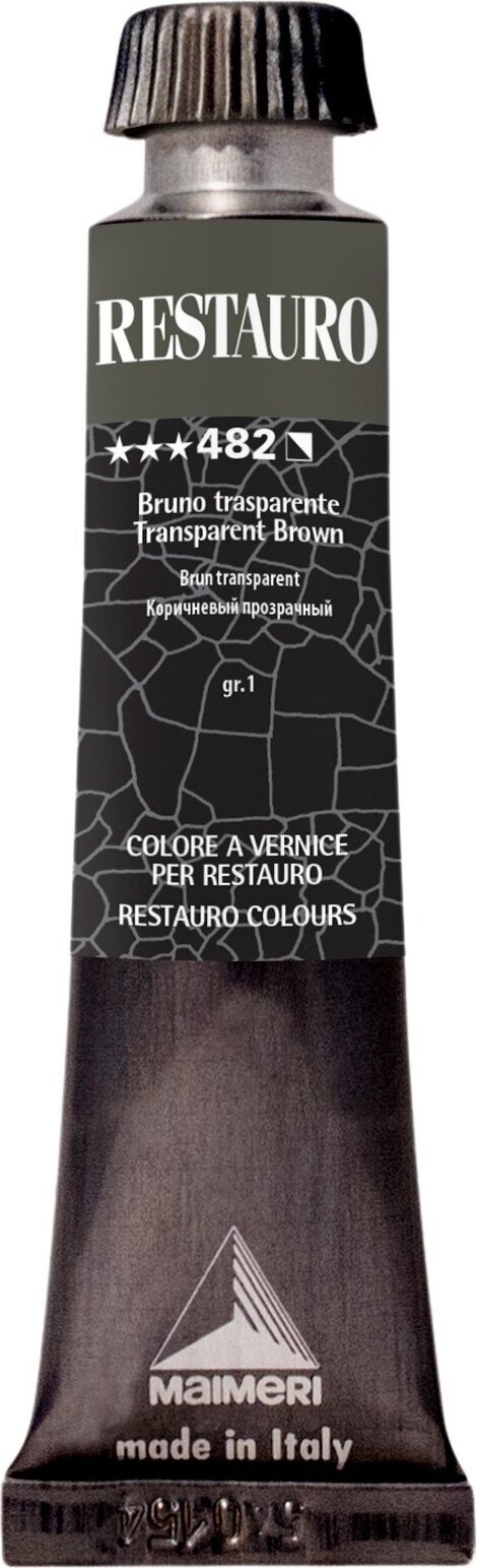 Paint for Restoration Maimeri Varnish Restauro Restoration Paint Transp Brown 482 20 ml 1 pc