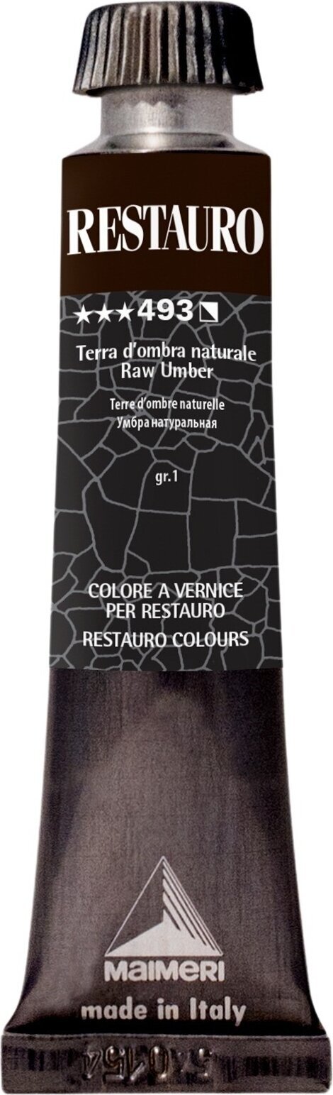 Verf voor restauratie Maimeri Varnish Restauro Restauratieverf Raw Umber 493 20 ml 1 stuk