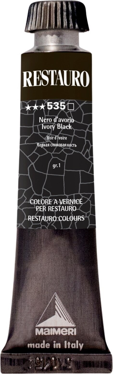 Paint for Restoration Maimeri Varnish Restauro Restoration Paint Ivory Black 535 20 ml 1 pc