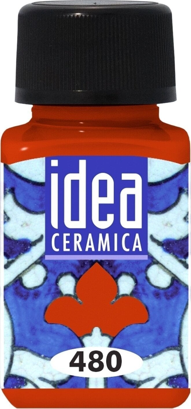 Pintura de porcelana Maimeri Water-Based Cold Idea Pintura para vidrio y porcelana. Red Earth 480 60 ml 1 pieza