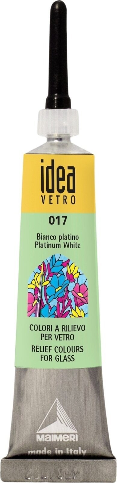 Βαφή για Γυαλί Maimeri Vetro Rilievo Βαφή γυαλιού Platinum White 017 20 ml 1 τεμ.