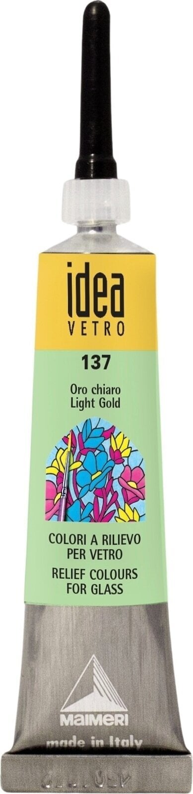 Peinture pour verre Maimeri Vetro Rilievo Peinture sur verre Light Gold 137 20 ml 1 pc